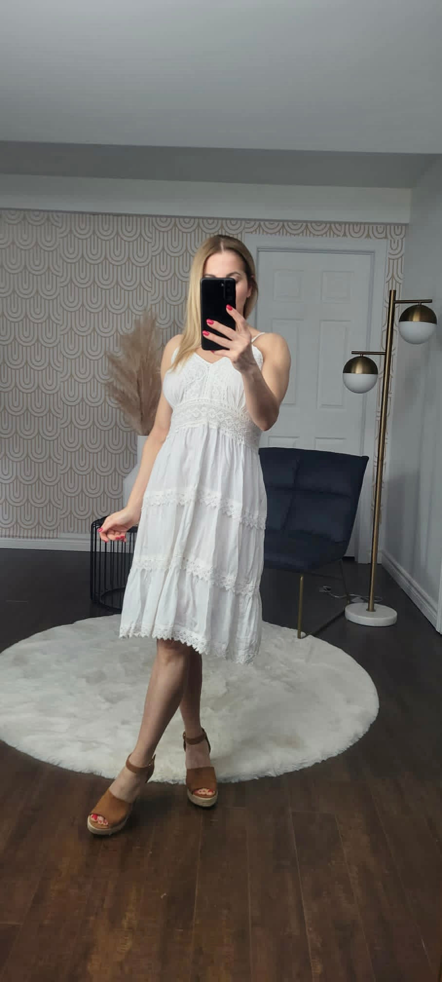 Cotton Dress with Trim