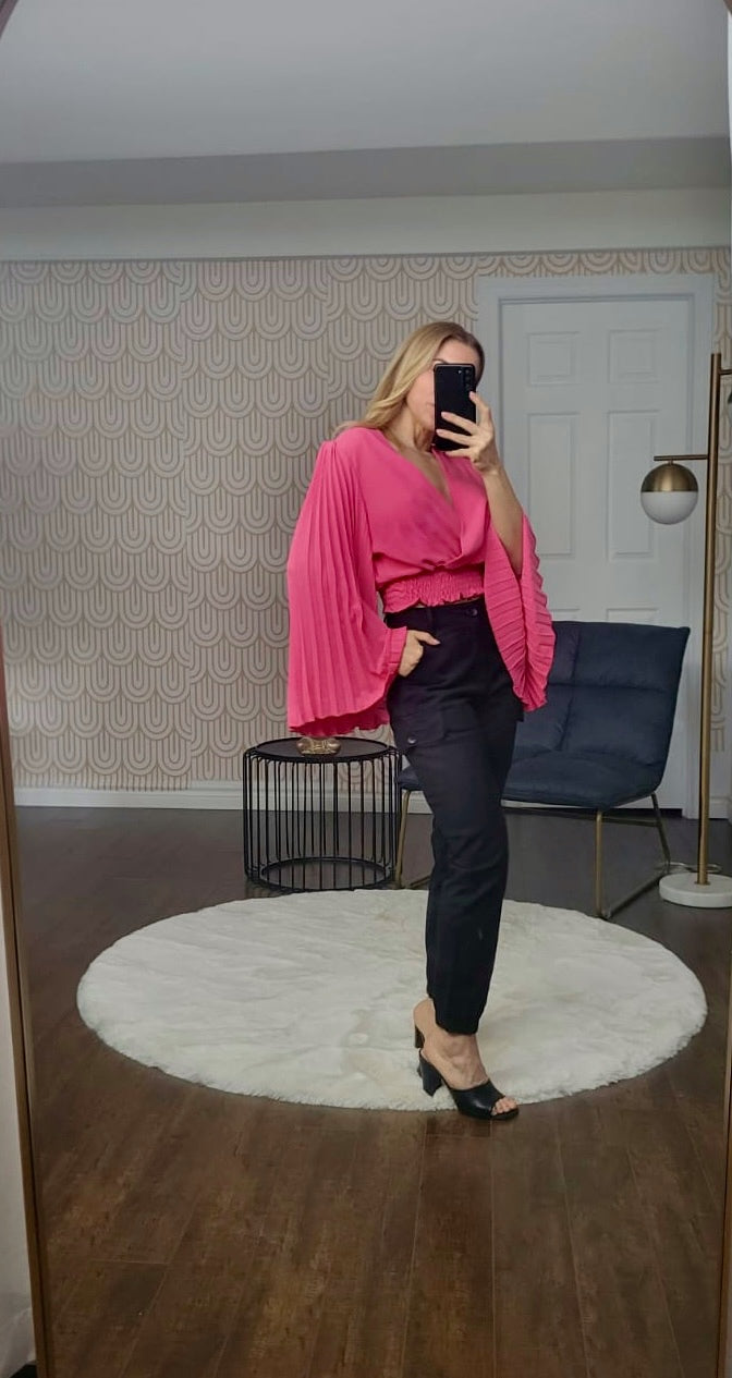 Pleated Sleeve Top