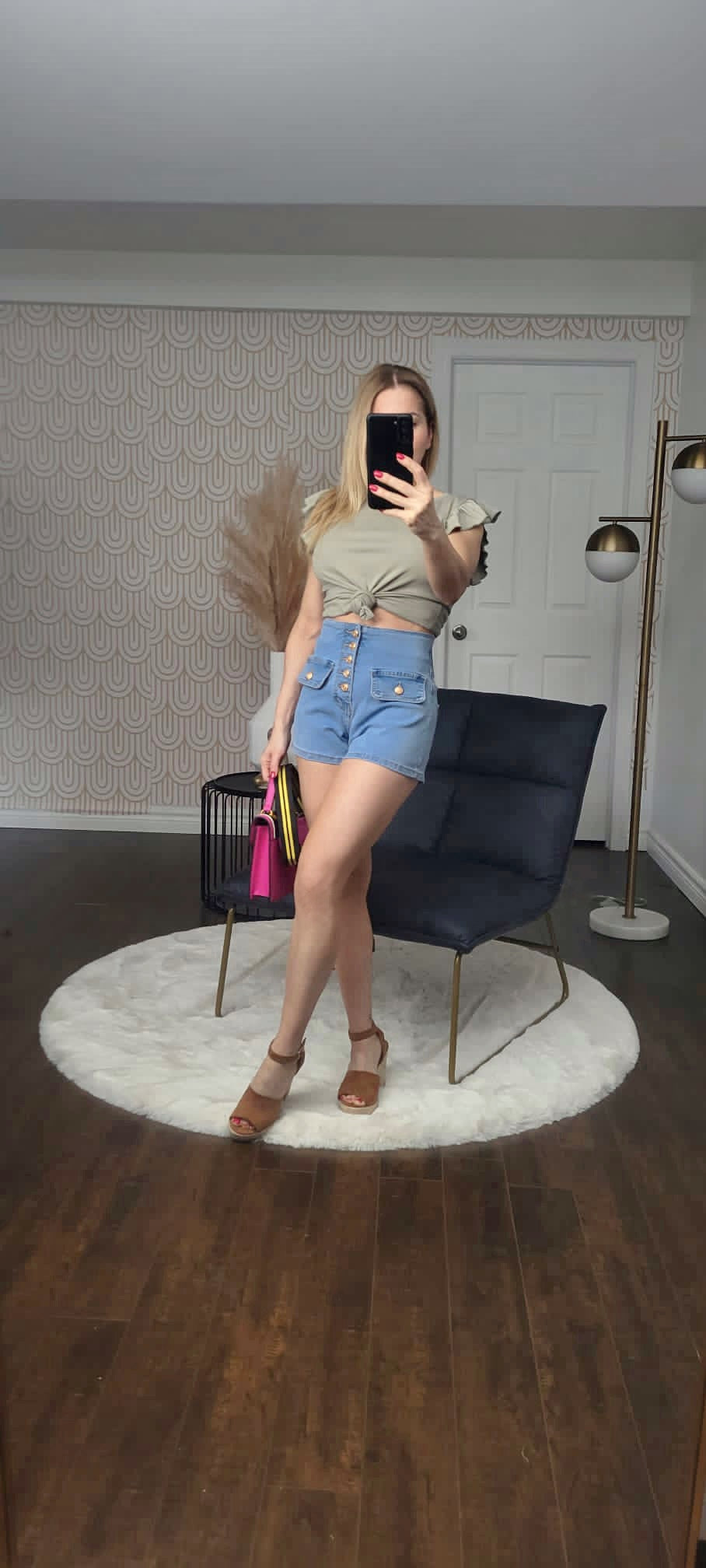 High Waisted Blue Jean Shorts