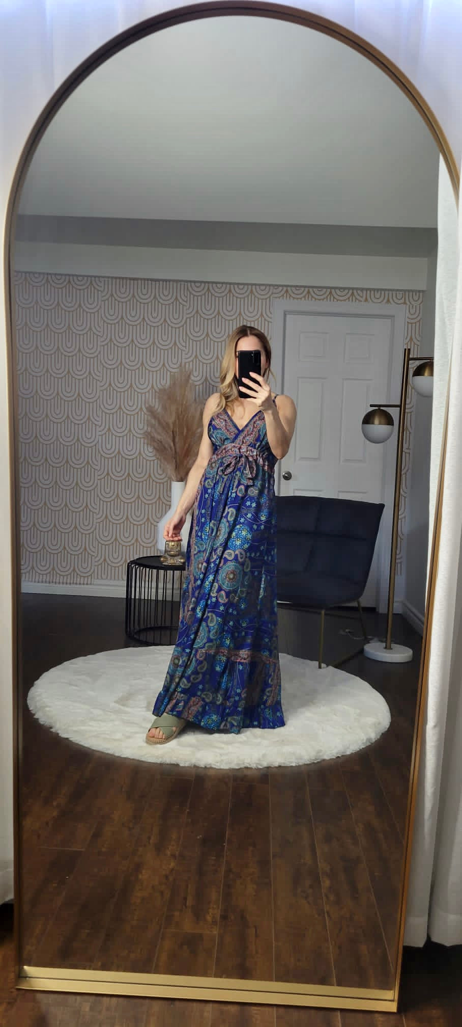 Blue Paisley Maxi Dress Invidia Blue Paisley Maxi Dress Invidia