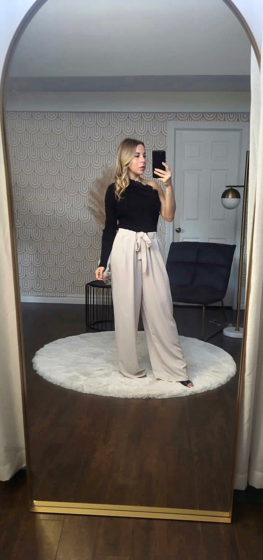 Drawstring Wide Leg Pants