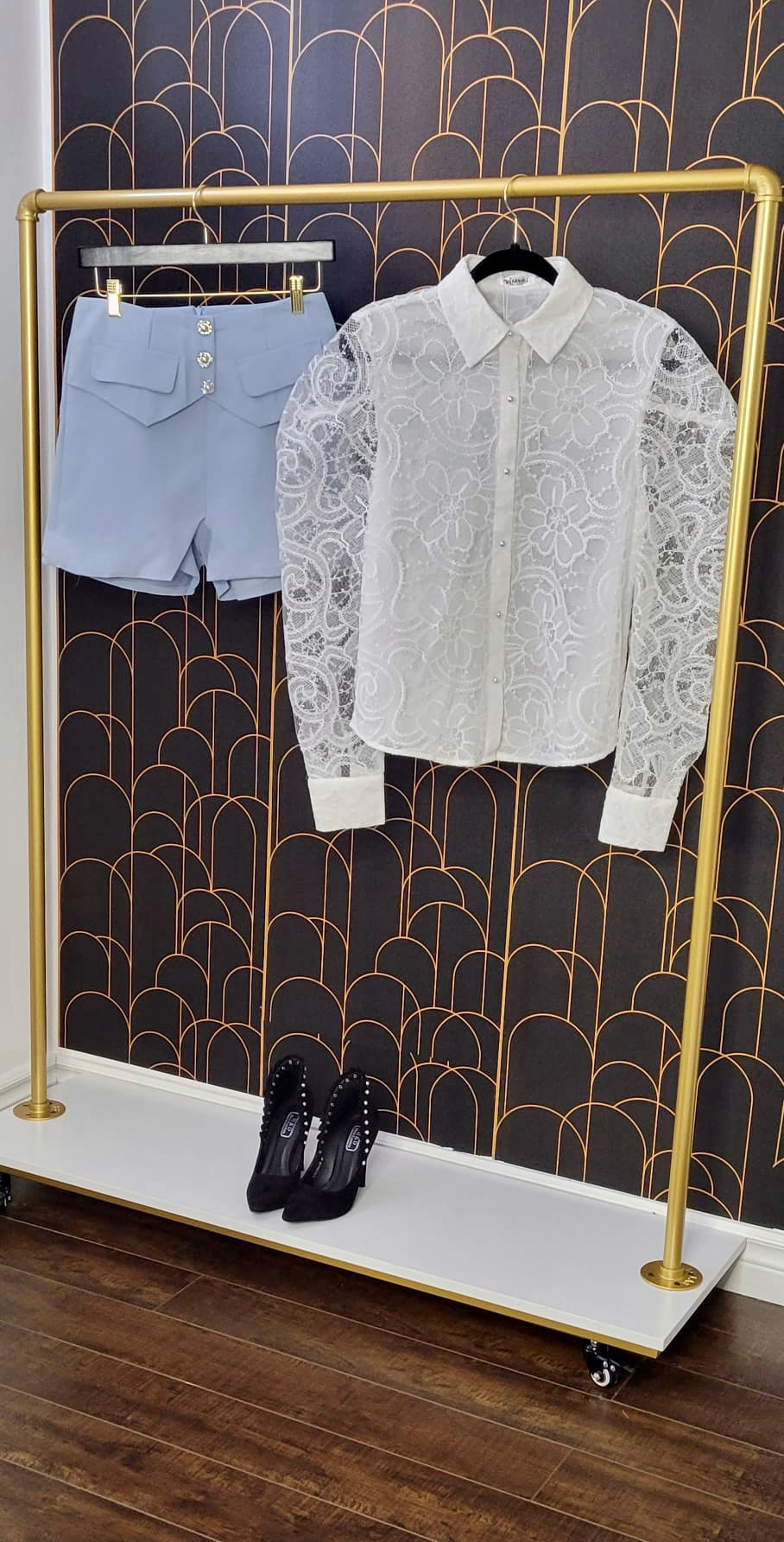 Rhinestone Accent Shorts