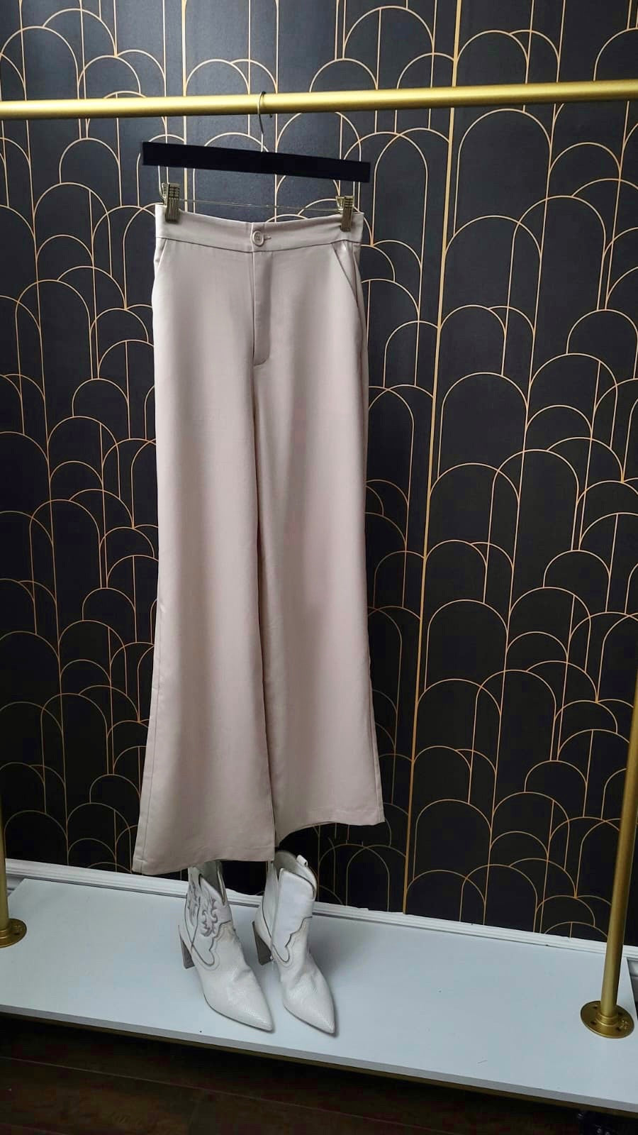 Pantalon large taille haute
